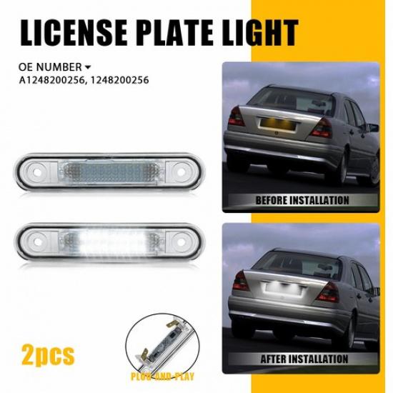 2x LED License Plate Light Tag Lamp White For Mercedes-Benz W124 W201 W202 EOA
