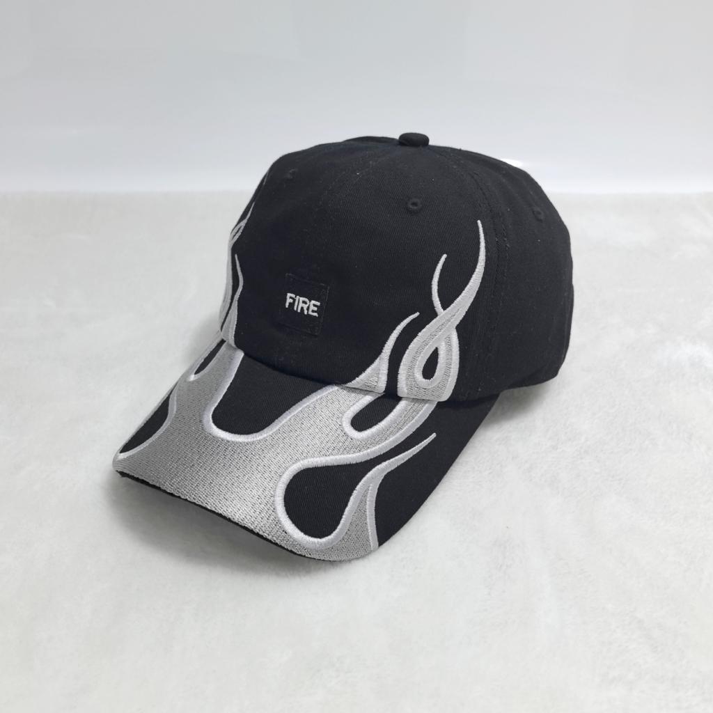 American Retro Y2K Flame Embroidery Baseball Cap Adjustable Fire Pattern Cotton Dad Hat Streetwear Hip Hop Hat for Men Women