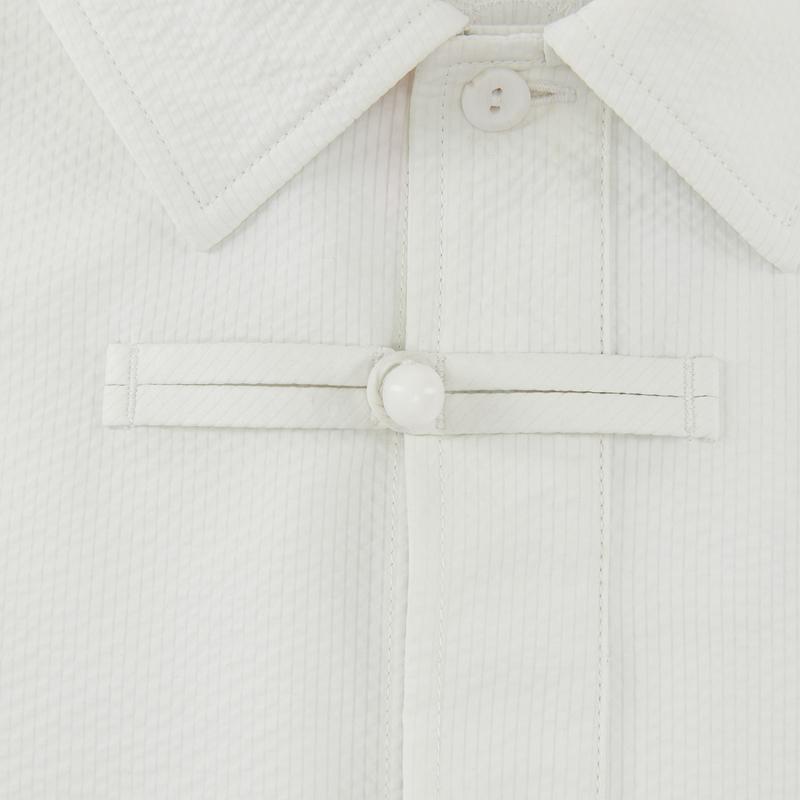 Li Ning X Jackie Chan Collaboration Kung Fu Series Chinese Embroidered Short Sleeve Shirt Men shirts Chalk-Gray ASHW033-3