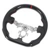 Hydro Dip Steering Wheel Carbon Fiber Look Flat Bottom Perforated Leather Hand Grips for 370z 2009 to 2020