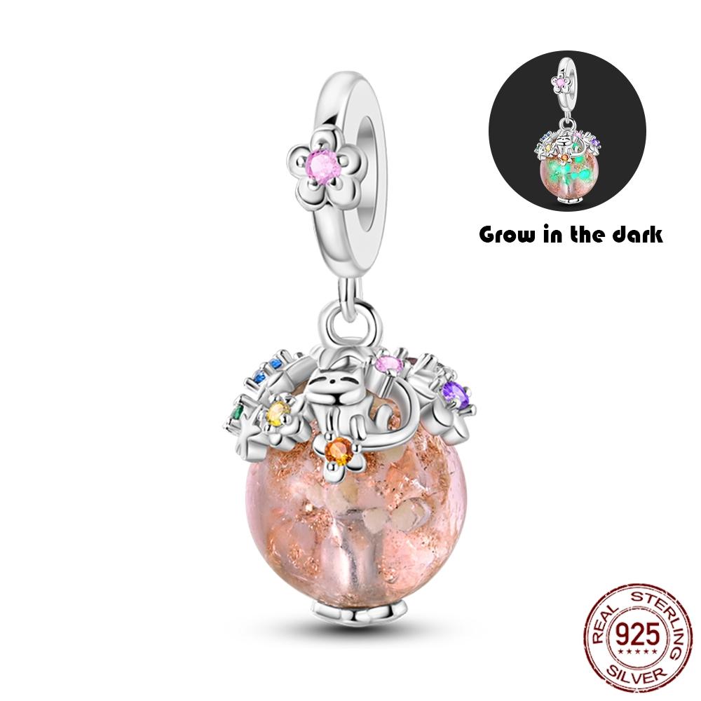 925 Silver Glow in the dark Firefly Honeybee Star Charms Beads Fit 925 Original Bracelets Fine DIY Jewelry Gift Women