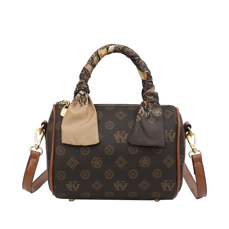 Vintage European & American Monogram Boston Pillow Bag – Women’s Handbag, Shoulder or Crossbody Style