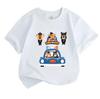 Kids Boys Girls 100% Cotton Crew Neck Short Sleeve T-Shirt, Cute Cartoon Animal Police Dog Print Casual Tees for Children Summer Soft Breathable Daily