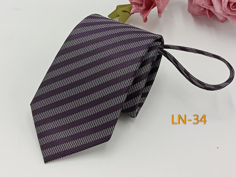Men's Professional Striped Jacquard Zipper Tie, 7cm