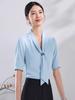 Women's Summer V-Neck Short Sleeve Professional Blouse