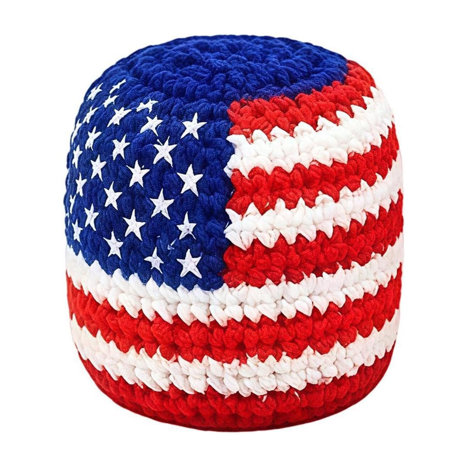 Stars and Stripes Patriotic Ball Lightweight 4th of July Footbags Kick Ball Juggling Balls for Memorial Day&Veterans Day