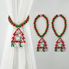 1 Pair Xmas Charm Curtain Tiebacks Wooden Bead Christmas Curtain Ties Beaded Curtain Holdbacks for Drapes Living Room Bedroom Nursery Decor