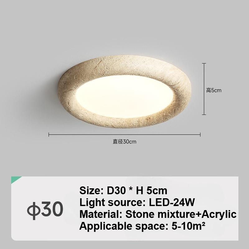 Natural Yellow Lime Hua LED Ceiling Light Creative Circular Light Wabi Sabi Ceiling Light  Dining Room Bedroom Decoration