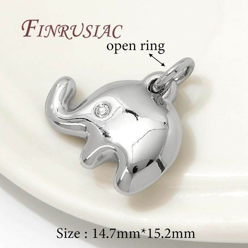 18K Gold Plated Brass Elephant Shape Charms For Earrings Accessories Trendy Charm Pendants For Necklace Making DIY Findings