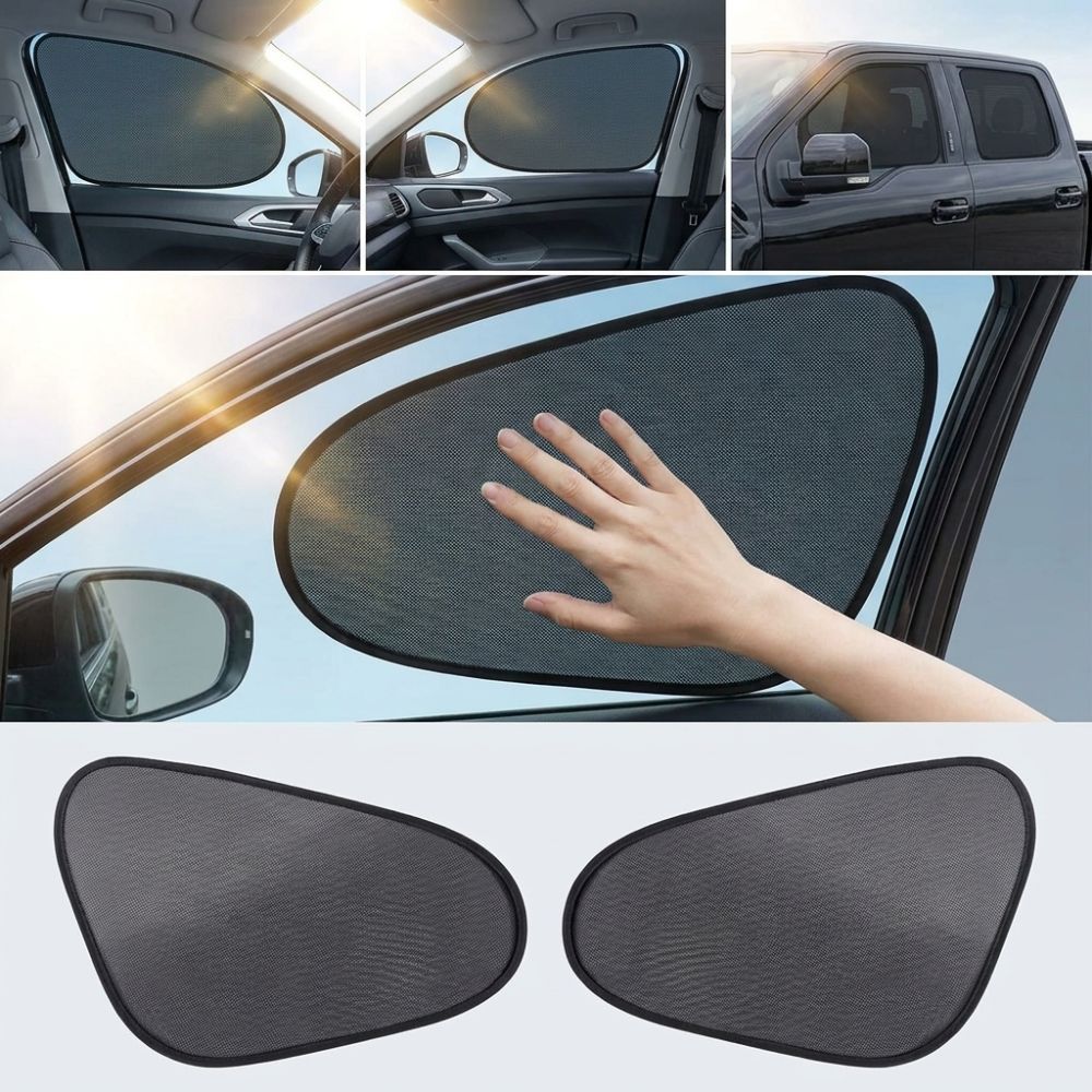 2PCS Static Cling Car Mesh Sun Shade UV Protection Static Cling Car Side Driving Shade