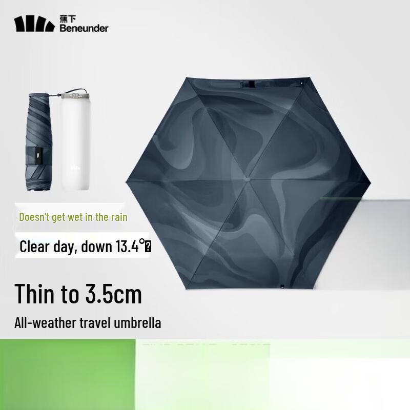 Beneunder DT396 Portable Anti-UV Three-Fold Sun & Rain Umbrella