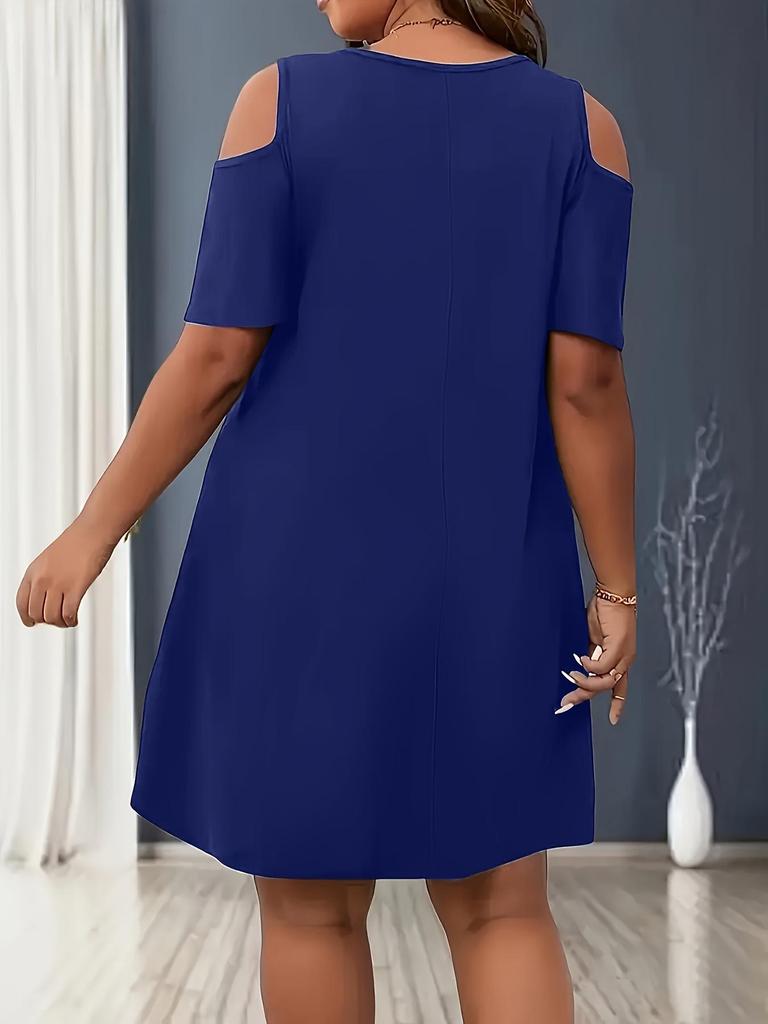 2026 Spring/Summer Plus Size Off-the-Shoulder Short Sleeve Dress for Women