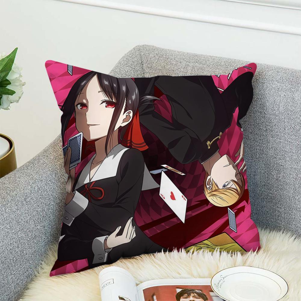 Fronha Kaguya Sama Love Is War Para Carro Sofá Decorativa Casa Estampa Dupla Face Pelúcia Quadrada Almofada de Lançamento Capa de Almofada