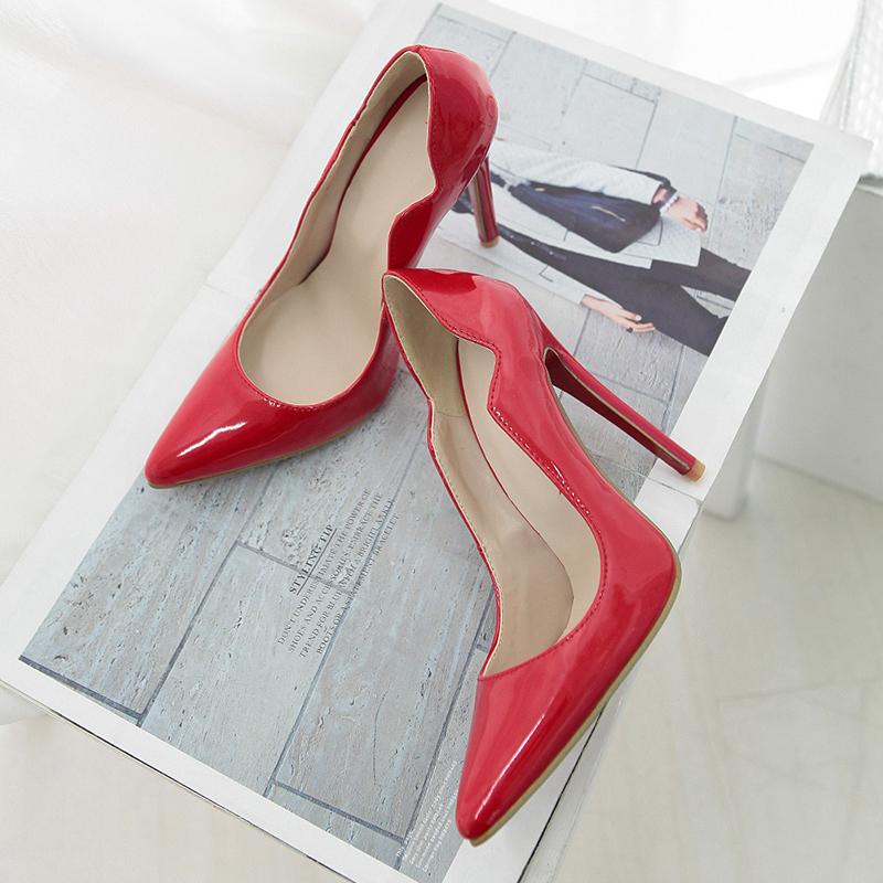 Women's high-heeled single shoes spring and summer temperament simple pointed thin heel super high heel shallow mouth large size low-top shoes