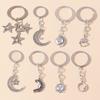 Retro Alloy Sun Moon Keychain Metal Star Keyring Pendants for Car Key Holder Handbag Decor Jewelry Gifts Accessories