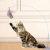 Funny Cat Stick Toy with Detachable Teaser Wand And Sucker Base Interactive Fluffy Feather Kitten Play Toy for Cat Supplies