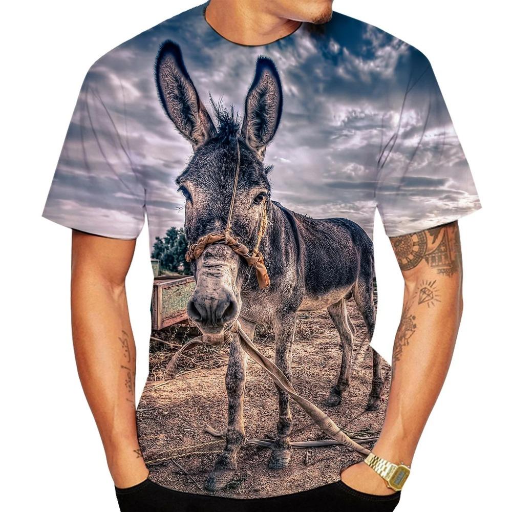 Vtipné tričká s oslom Zvieracia 3D potlač Pánske Dámske Streetwear Ležérne Tričká s krátkym rukávom Nadrozmerné Harajuku Detské Top Tričká Oblečenie