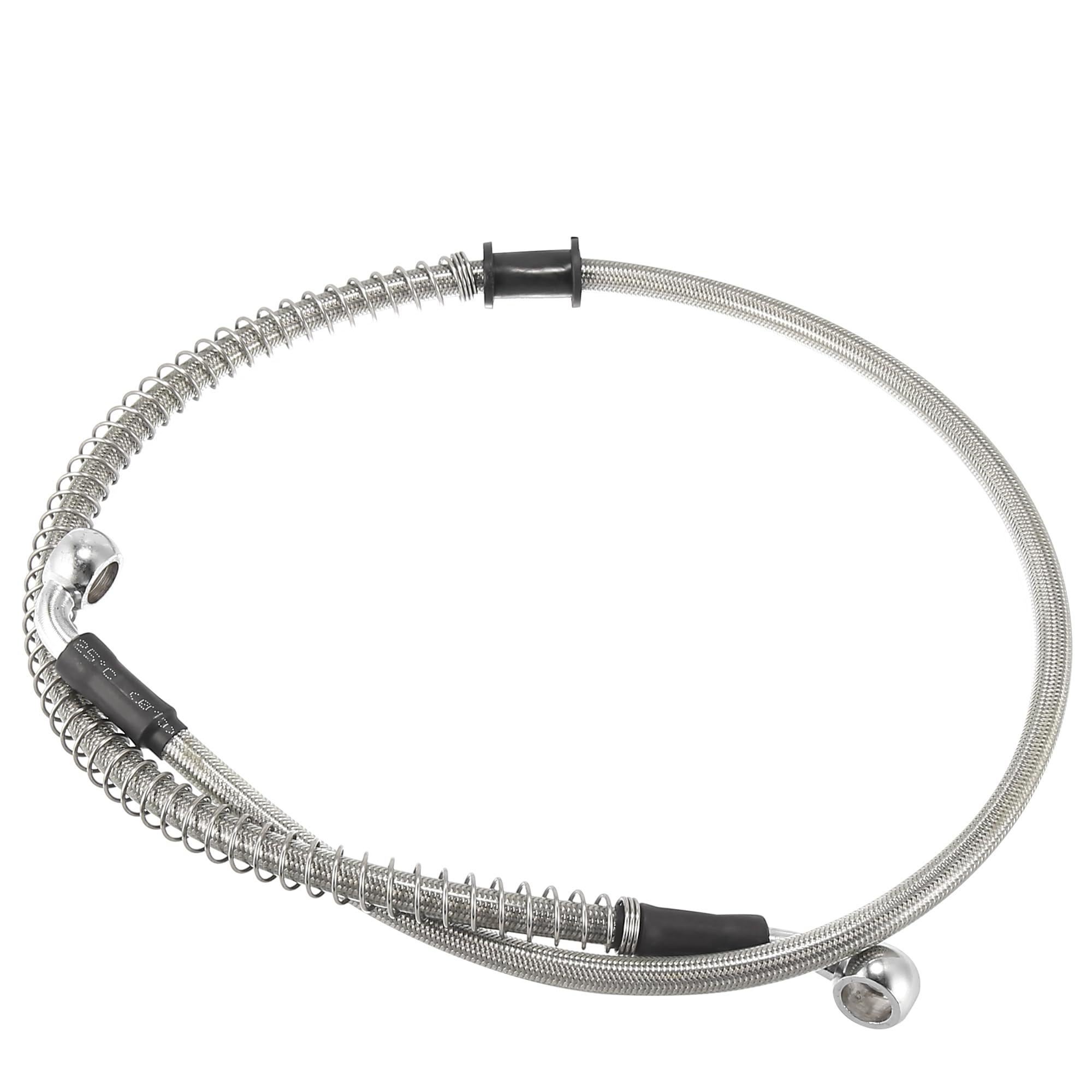 

Motoforti Motorcycle Brake/Clutch Hose, Oil Hose, Hydraulic Strengthened, Stainless Steel, 28°+90°, Silver, 80cm