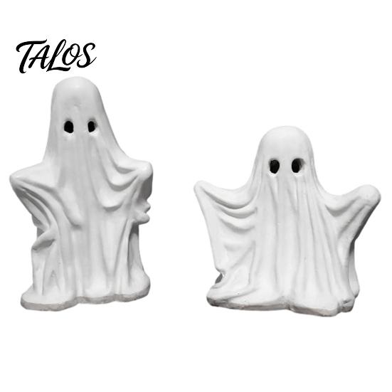 Hollow Sculpture for LED Halloween Ghost Figurine, Spooky Cute Statue, Retro White Statue Ornament Home Tabletop Fireplace Party Decorations Aesthetic