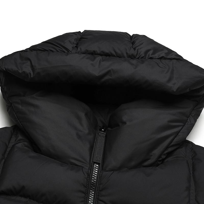 FILA White Casual Commuter Classic Simple Comfortable Versatile Stretchy Goose Down Warm Hooded Jacket Women outerwear Black F11W543916FBK