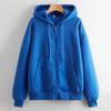 Suéter de Otoño para Mujer con Felpa Plus Suéter con Capucha para Mujer Color Sólido Cremallera Chaqueta Holgada Estilo Casual Top