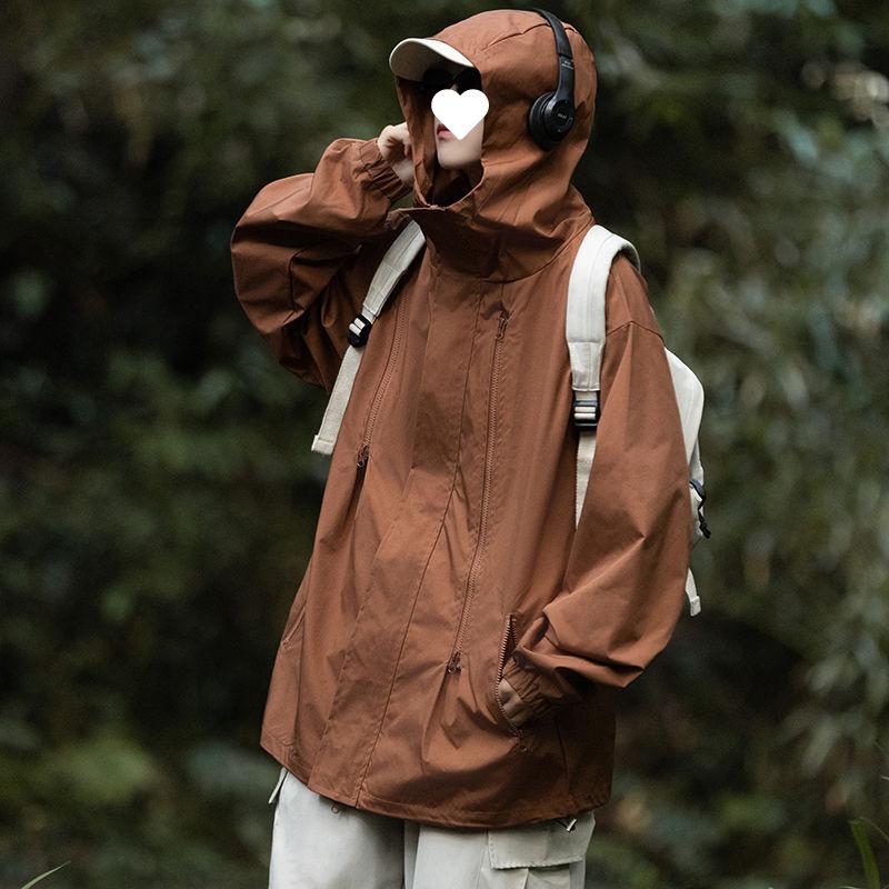 Men's Jacket Functional Windproof and Waterproof Hiking and Mountaineering Windproof Jacket Stand Collar
