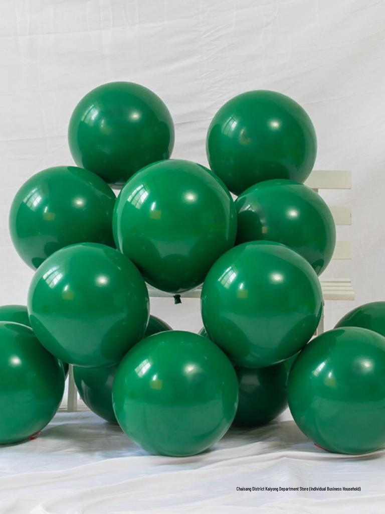 10-inch Thickened Avocado Green Forest Matte Round Latex Balloons - Retro Opening Décor