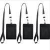 Fashion PU Leather Card Holders Set Women Men Student Retractable Badge Reel ID Card Holder Cover Case Nurse Badge Lanyards