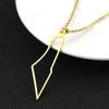 Jewish Israel Country Map Stainless Steel Gold Color Pendant Necklace For Men Women Arabic Choker Chain Amulet Jewelry Gift