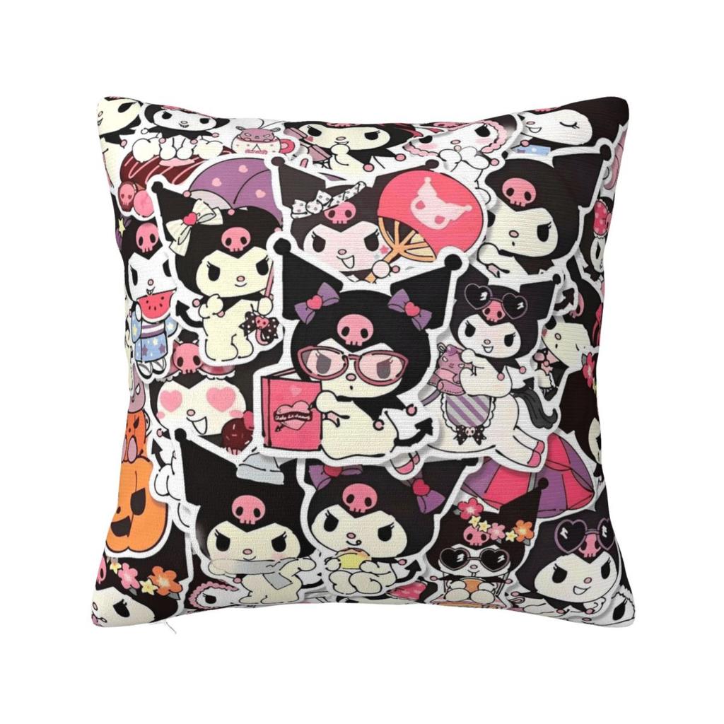 Pillow Case Cute Kuromi Cartoon (28) Soft Pillow Cover Novelty Cushion Cover Custom DIY Pillowcases For Sofa Home Decorative