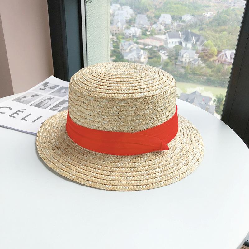 

Плоская шляпа из соломы женская летняя морская пляжная шляпа от солнца с козырьком соломенная шляпа от солнца маленькая пляжная шляпа оранжевый