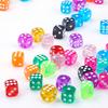 10-20PCS/Pack Transparent Color 14mm Sized Dice Random Mixed Color Rounded Edges Dices Entertainment Games Props Accessories ZYF