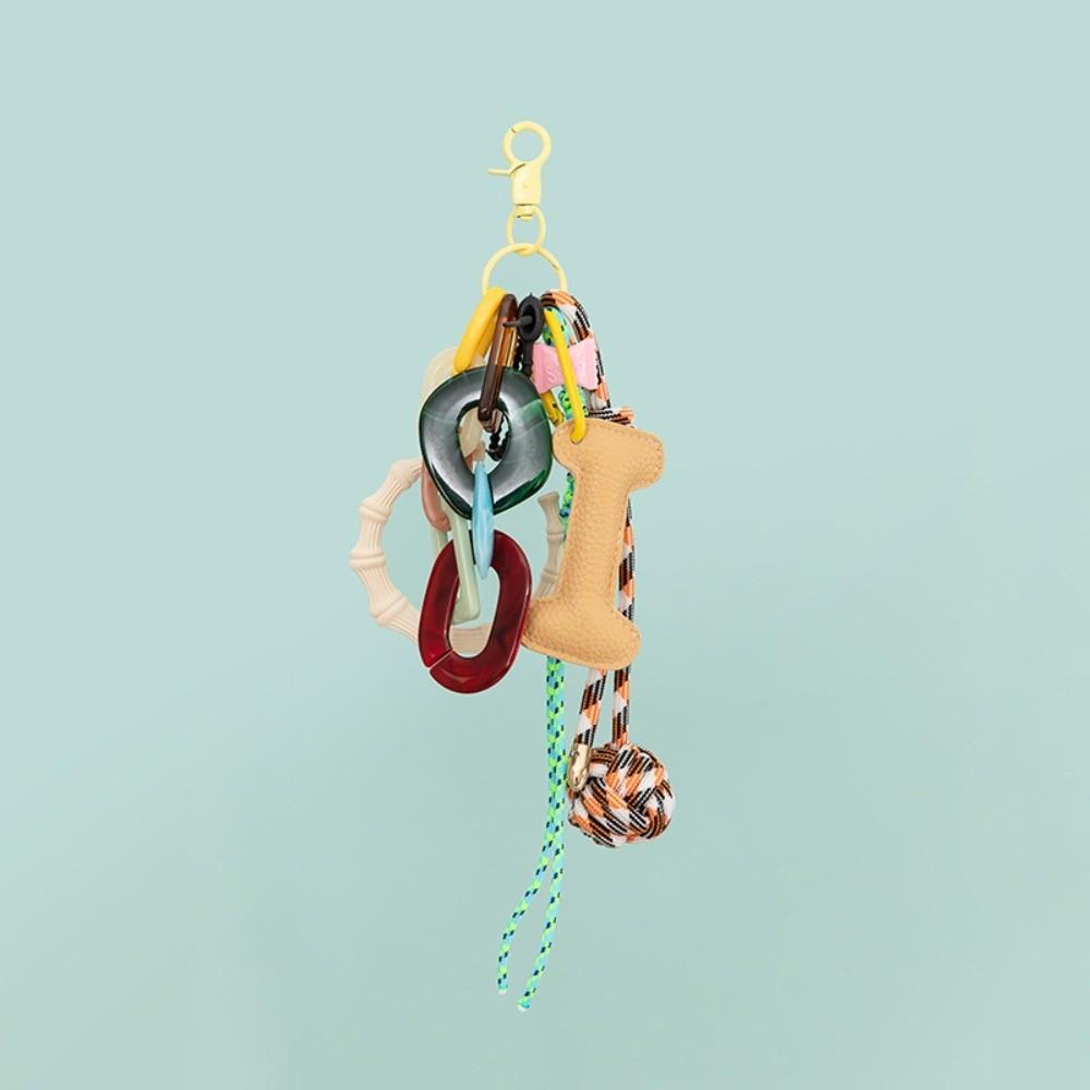 26 Letter A to Z Letter PU Leather Pendant Uppercase Letter DIY Keyring Bag Ornament