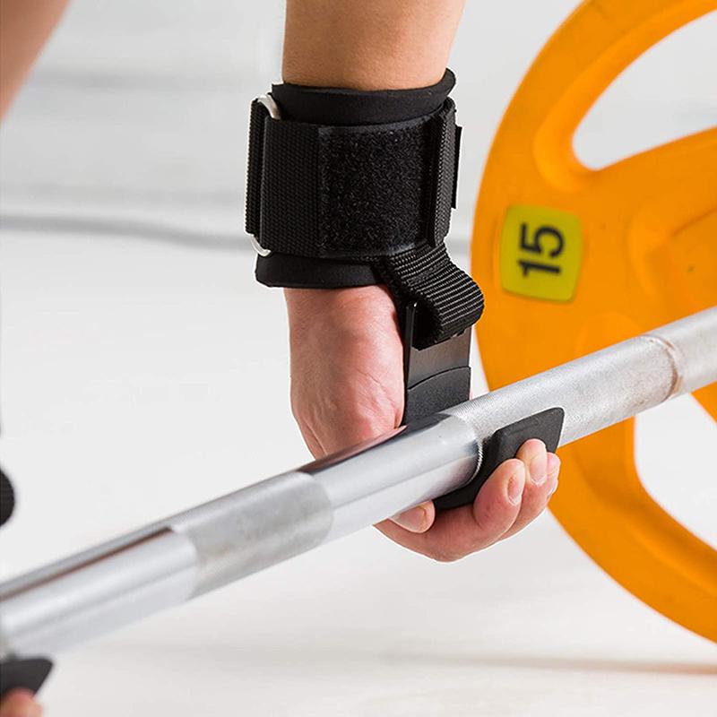 Ganci Sollevamento Pesi con Supporto Polso Cinghia per Mano Per Palestra Fitness Trazioni Guanti per Power Lifting Allenamento