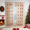 American Style Christmas Embroidered Sheer Curtain Festive Window Decor Living Room Bedroom Balcony