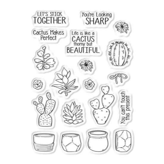Cactus Silicone Stamp Set, Transparent Clear Stamp & Metal Cutting Dies for Card Making, Scrapbooking, Journaling, DIY Craft Kit