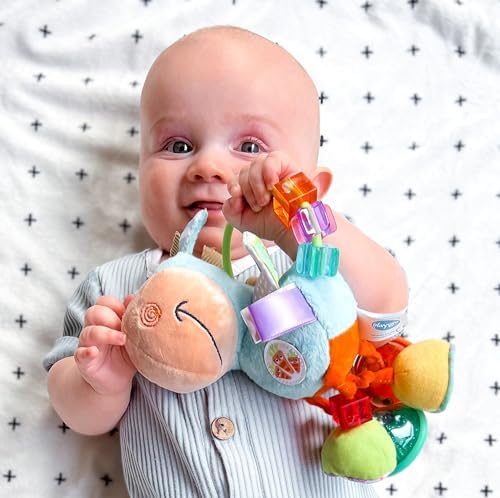 Playgro Clip Clop Baby Activity Toy 0188462 Black Clip-On Rattle for Sensory Development