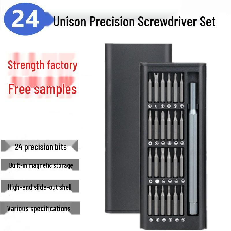 24-in-1 Precision Screwdriver Set with S2 Bits & Plastic Case for Multifunctional Mobile Phone Repair