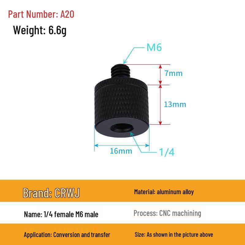 1/4 to 3/8 M4 M5 M6 M8 Screw Adapter for Tripod, Pan/Tilt Camera, Hot Shoe Mount & Light Stand