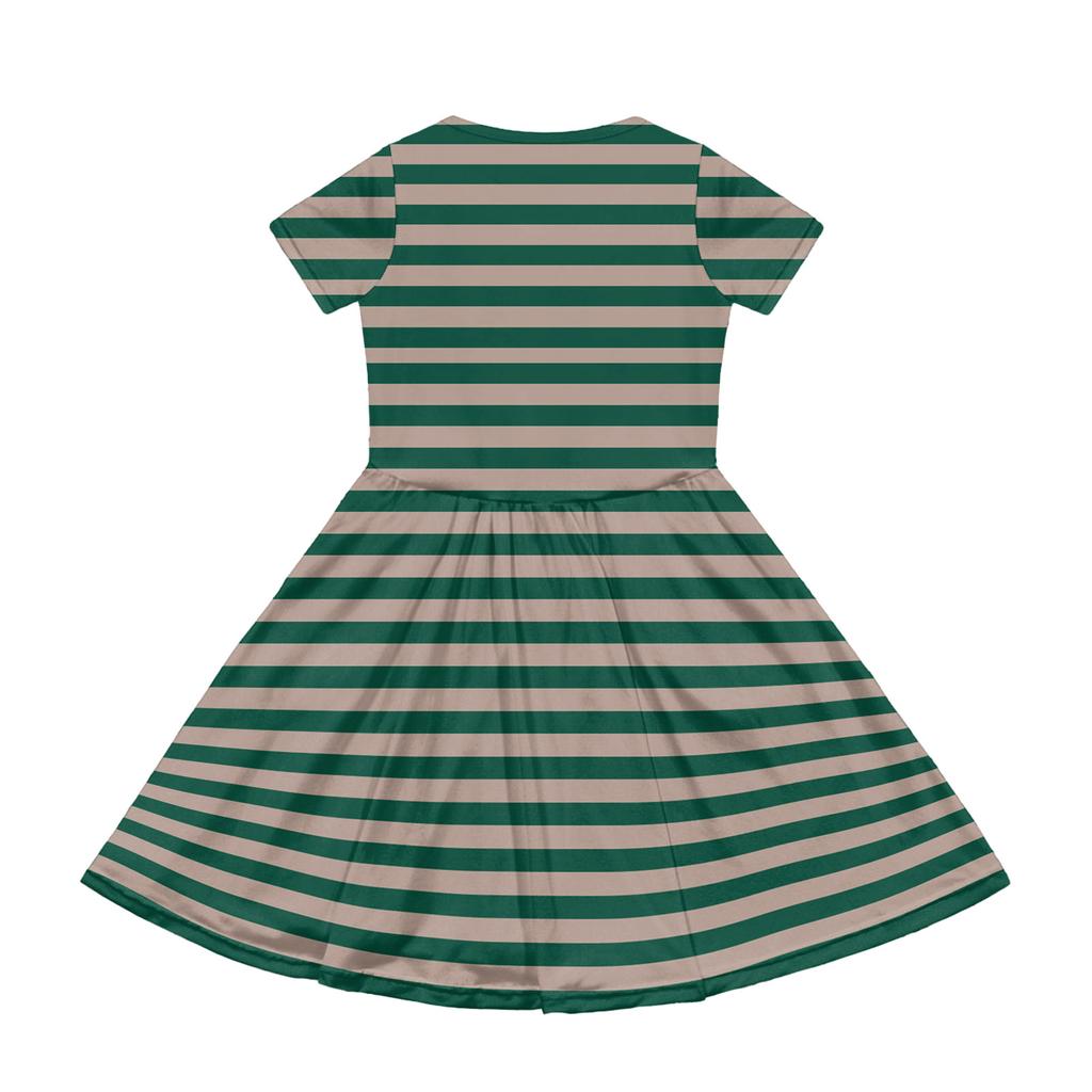 Dziewczęca Sukienka Letnia Kolor & Wzór Krótki Rękaw Z Kieszenią Casualowa Sukienka Krótki Rękaw Sukienka Imprezowa Dzień Wielkanocy