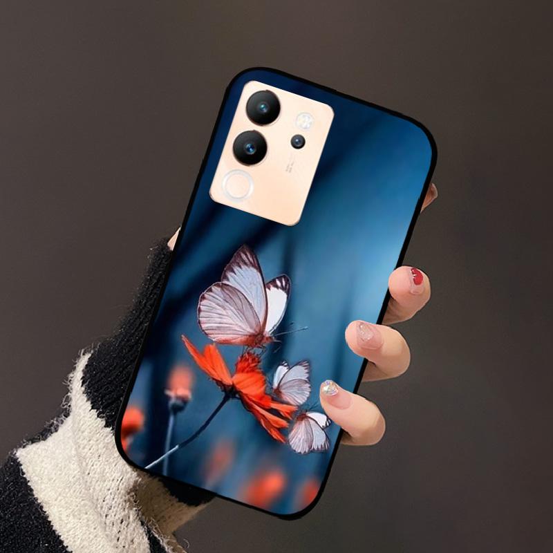 For Vivo V30 Lite 5G Case Fashion Cat Astronaut Flower Phone Bag For Vivo V30Lite 5G Luxury Protector Fundas Black Coque