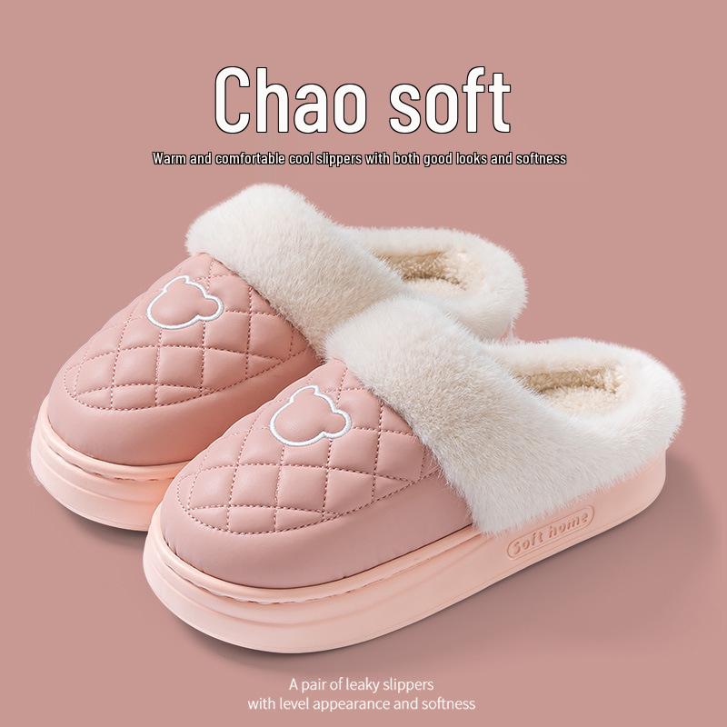 2025 New Waterproof Cotton Slippers for Men & Women - Cozy, Non-slip, Thick Sole, Closed Toe for Indoor/Outdoor Use