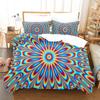 Mandala Duvet Cover Set Blue Flower Abstract Art Pattern Comforter Cover King Queen Size For Teen Adults Bedding Set With Zipper