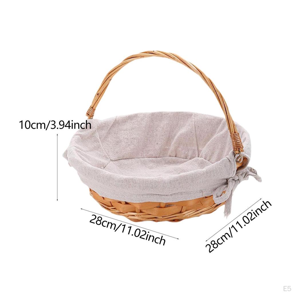 Picnic Basket Container with Handles Decorative Egg Hamper for Vegetables Sandwiches
