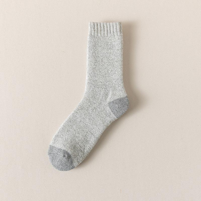 Wool Socks - Men's Autumn-winter Mid-length Thick and Warm Padded Thick Socks, Anti-chill and Warm Long Tube Knitted Socks