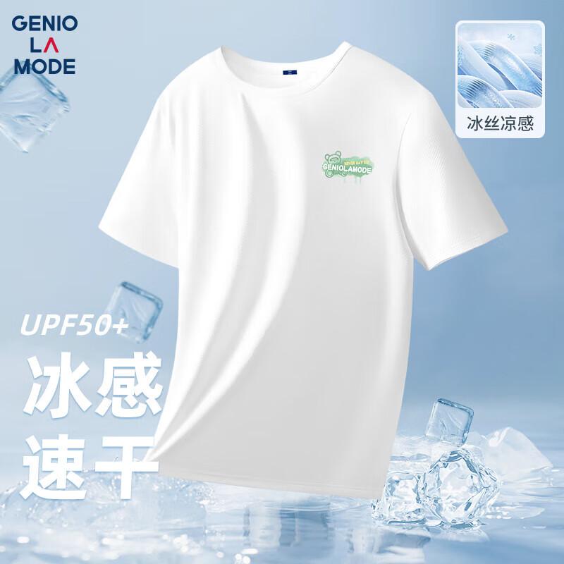 

GENIOLAMODE Men s Ice Silk Casual T-Shirt XL