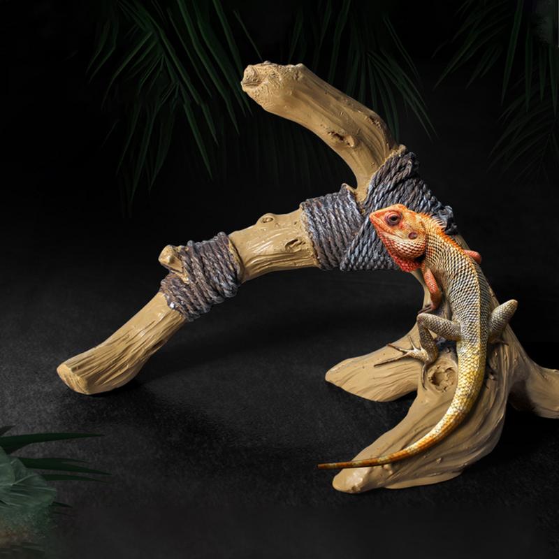 Drewniane Gałęzie Żywiczne Dryfujące Drewno Ozdoba do Wspinaczki Akwarium i Terrarium Dekoracja Półka na Linę Wspinaczkową do Domu Miejsca Pracy