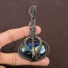 Labradorite Handmade Copper Wire Wrap Guitar Pendant 3.1" j1Q83