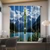 Curtain2pcs Moran Blackout Curtains- Polyester Durable Cordless Rod Pocket   Scenic Mountain Lake Landscape Print   Machine