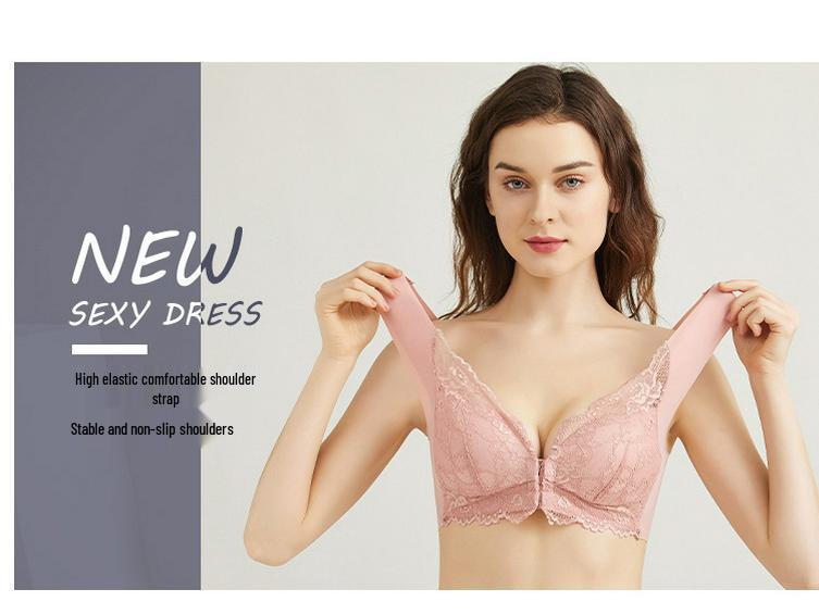 Sexy krajkový vestový podprsenka s předním zapínáním - Velká velikost